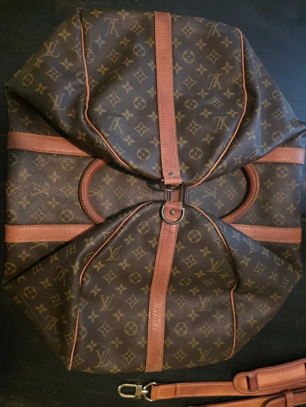 Louis Vuitton Keepall Bandoulière 55 Monogram Canvas Vintage Travel Duffel Bag